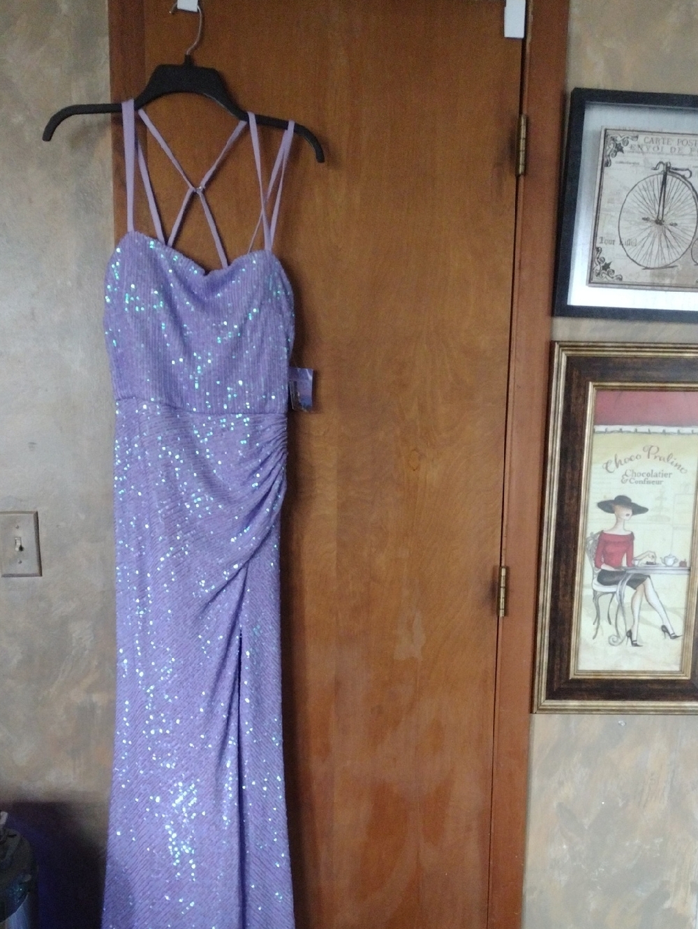 Lavender New Sequin Strappy Evening Gown Junior Sz 15